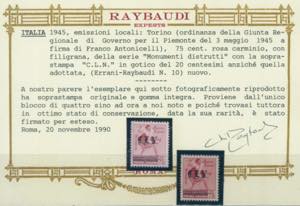 TORINO - 75 c. rosa carminio n. 10, con ... 