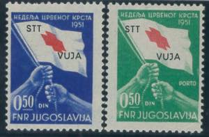 Croce Rossa 1951, serie cpl. n. 39/40. (350)