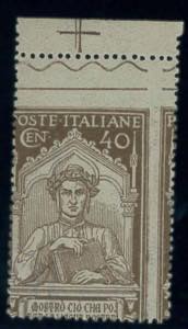 Dante, 40 c. bruno n. 118, con dentellatura ... 