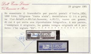 Cavallino, Pacchi Postali 1.000 lire fil. ... 