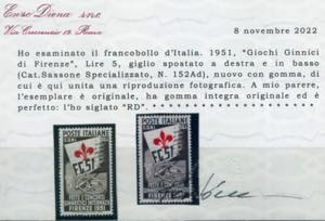 Ginnici, 5 lire n. 661ca, con stampa del ... 