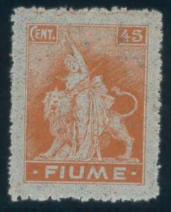 45 c. arancio su carta B n. B41. (750)