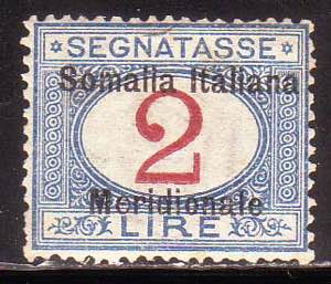 Segnatasse 2 lire sovr. Somalia Italiana ... 