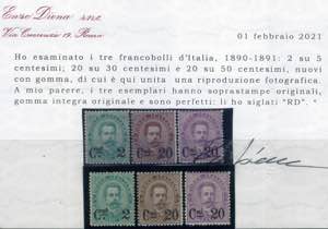 Umberto I sovr., serie cpl. n. 56/8, fresca ... 