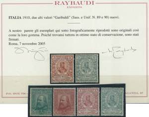Garibaldi, serie cpl. n. 87/90 (cert. ... 