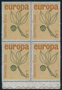 Europa Cept 1965, 40 lire n. 1002 con stampa ... 