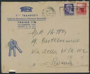 3.6.1946 - Lettera commerciale da Torino a ... 