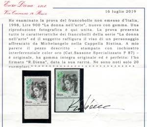 Donna dellArte 900 lire Prova del 1998 ... 