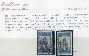 Emanuele Filiberto 1,25 lire dent. 13 3/4 ... 