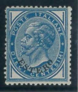 10 c. azzurro n. 10, discreto. (500)