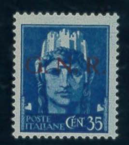 35 c. azzurro n. 476, con sovr. G.N.R. di ... 