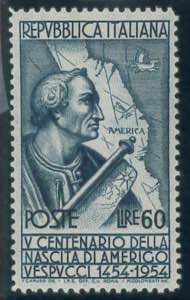 Vespucci, 60 lire n. 750, dent. 13 x 13 1/4 ... 