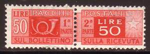 Pacchi Postali 50 lire n. 76/III, con ... 