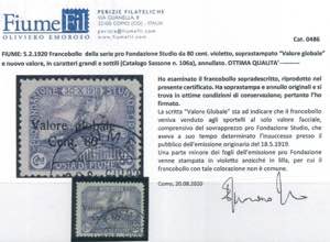 Sovr. Valore Globale 80 c. su francobollo in ... 