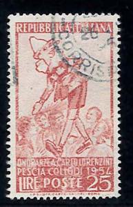Pinocchio, 25 lire n. 746a, con fondo bianco ... 