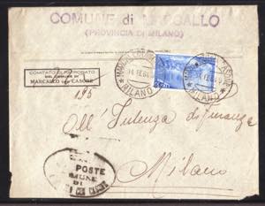 Risorgimento, 30 lire n. 589, su lettera da ... 