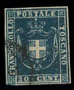20 c. azzurro cupo n. 20d, splendido. (350)