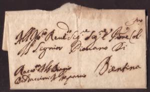 PESCIA - Lettera del 14.4.1718 per Bientina ... 