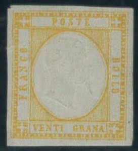 20 gr. giallo n. 23, ben marginato. (800)