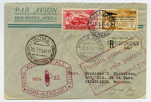 1934 Cirenaica - volo Roma-B.Aires ... 