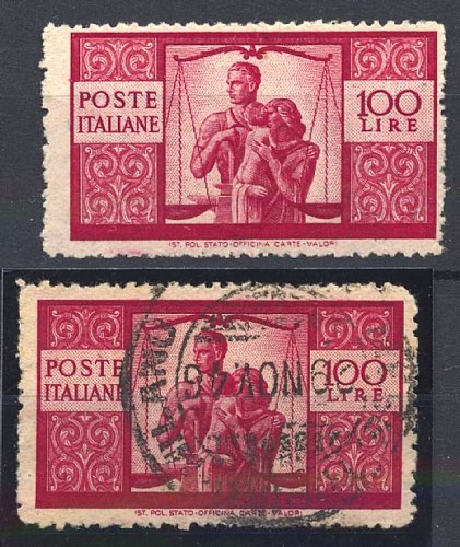FRANCOBOLLI - Democr. 100 l. dent. ... 