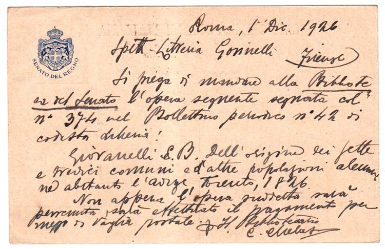 CARTOLINE DI SERVIZIO - S 18A, 40 ... 