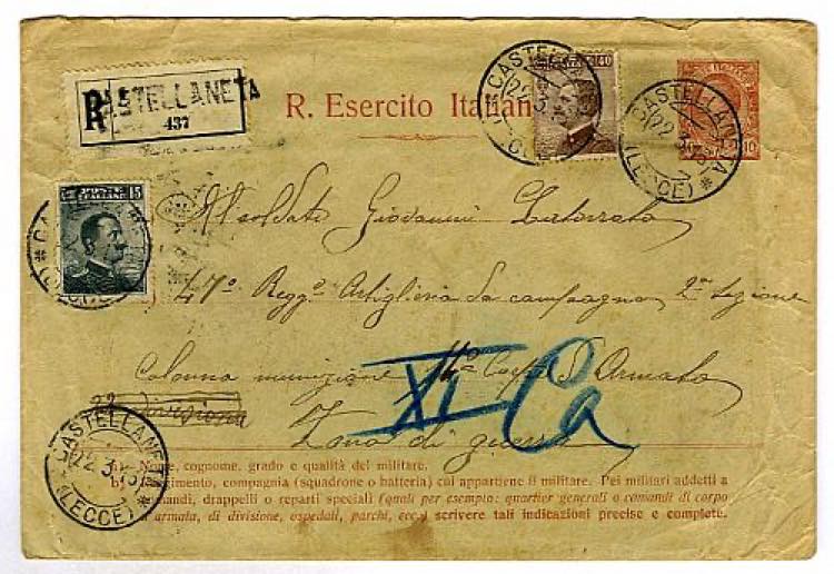 BUSTE POSTALI - BU 1A, 10 c. racc. ... 