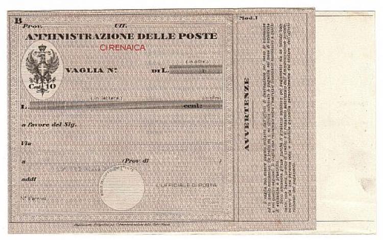 LIBIA - V 2, 10 c. aquila in ovale ... 