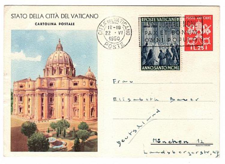 VATICANO - C 9/1, 25 l. riga lunga ... 