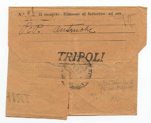 LIBIA - 2 telegrammi da Tripoli di ... 