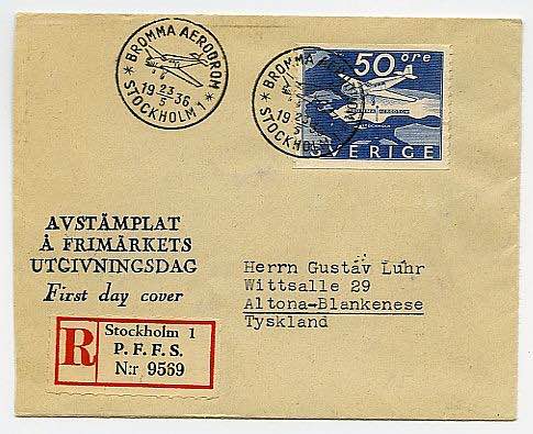 VOLI e POSTA AEREA - 1936 Svezia - ... 