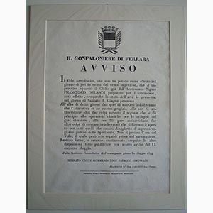 1844, 30 maggio - Ferrara - avviso a stampa ... 