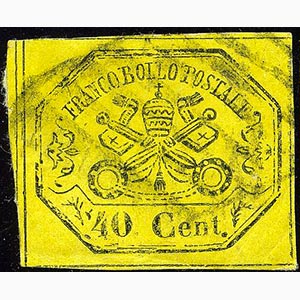 PONTIFICIO - II em. 40 c. giallo (19) con ... 