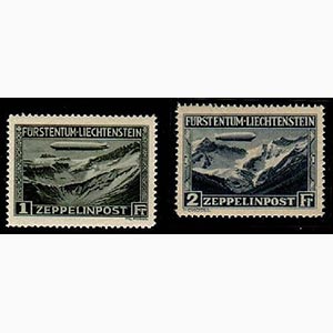 Liechtenstein - PA Zeppelin 1 + 2 fr. ... 