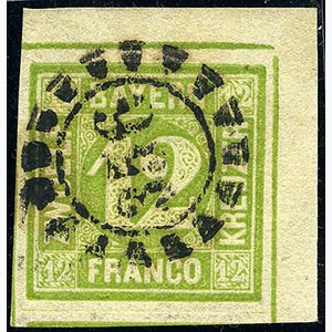Germania - Baviera 1861 - 12 kr. verde (13) ... 