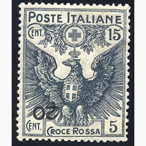 VITTORIO EMANUELE III - Croce Rossa 20/15 c. ... 