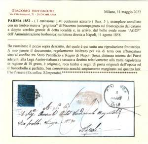 PARMA - Da Piacenza 11 AGO 1858 a ... 