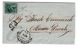 TOSCANA - Da Livorno 21 AGO 1857 a Massa con ... 