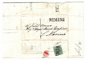 SAN MARINO - Da Mondaino 8 GIU 1852 a Rimini ... 