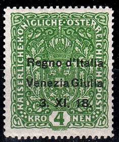 OCC. I GUERRA - Venezia Giulia 4 k. verde ... 