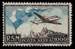 POSTA AEREA - PA aereo 1000 l. bandiera ... 