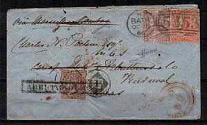 RISPEDIZIONI - Da Bath 18 OTT 1866 a Madras ... 