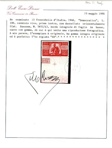 FRANCOBOLLI - Democr. 100 l. non ... 