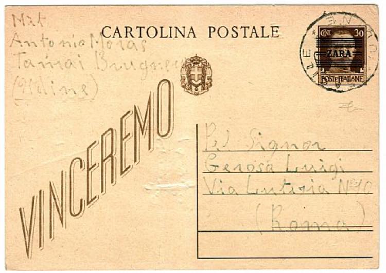 OCCUPAZIONI II GUERRA - C 26, 30 c. ZARA tra ... 