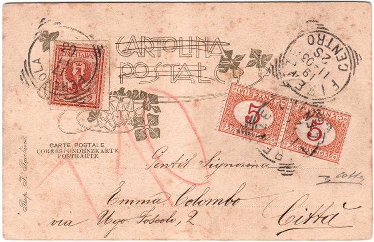 SEGNATASSE - Cartolina da Firenze 19.11.03 ... 