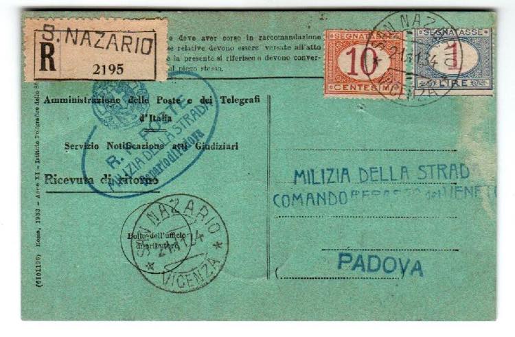 SEGNATASSE - AR racc. tassa a carico del ... 