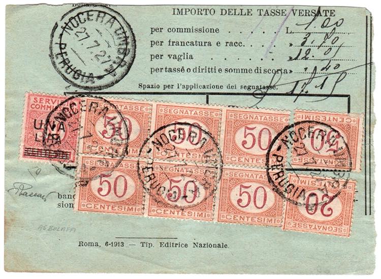 SEGNATASSE - Servizio commissioni 1 l./30 c. ... 