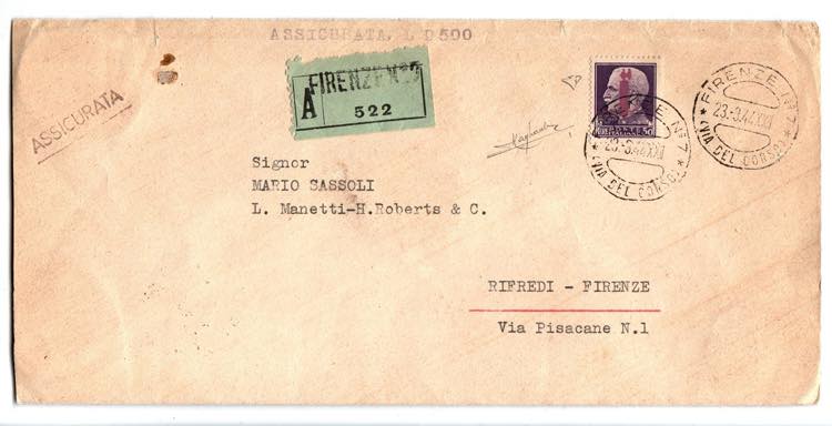 R.S.I. - Fascio di Firenze 50 l. lilla (500) ... 
