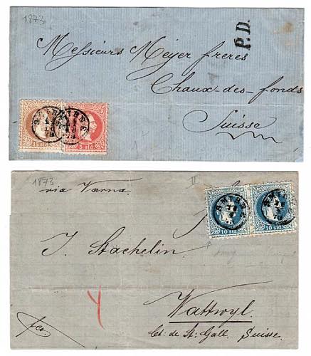LEVANTE AUSTRIACO - 2 lettere del 1873 da ... 