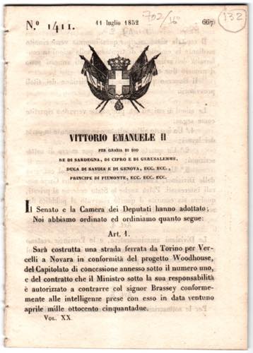 FERROVIARI - Regno di Sardegna Gazzetta ... 